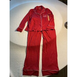 Rae Dunn Noel Pajama Set Women's Size S Red White Christmas Holiday Sleepwear